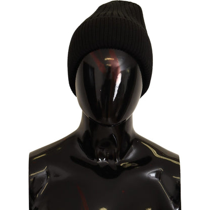 Dolce & Gabbana Black Wool Knit Women Winter Hat Beanie Hat