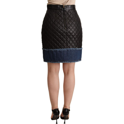 Dolce & Gabbana Black Quilted Leather Mini Skirts WOMAN SKIRTS
