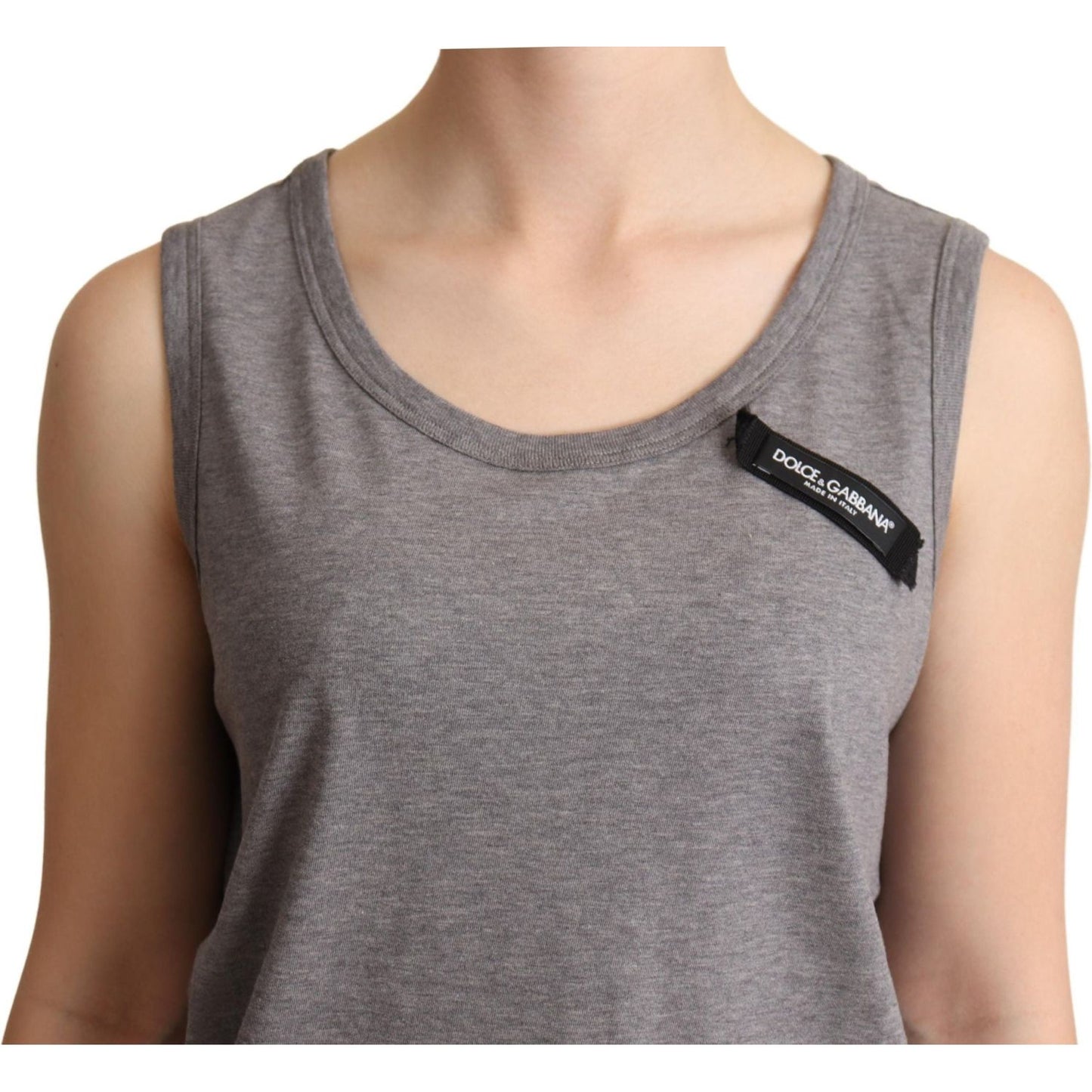 Dolce & Gabbana Gray Sleeveless Round Neck Tank Top T-shirt