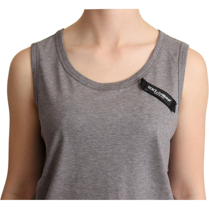 Dolce & Gabbana Gray Sleeveless Round Neck Tank Top T-shirt