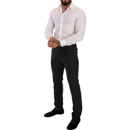 Dolce & Gabbana Gray Wool MARTINI Slim Fit Set Suit Suit