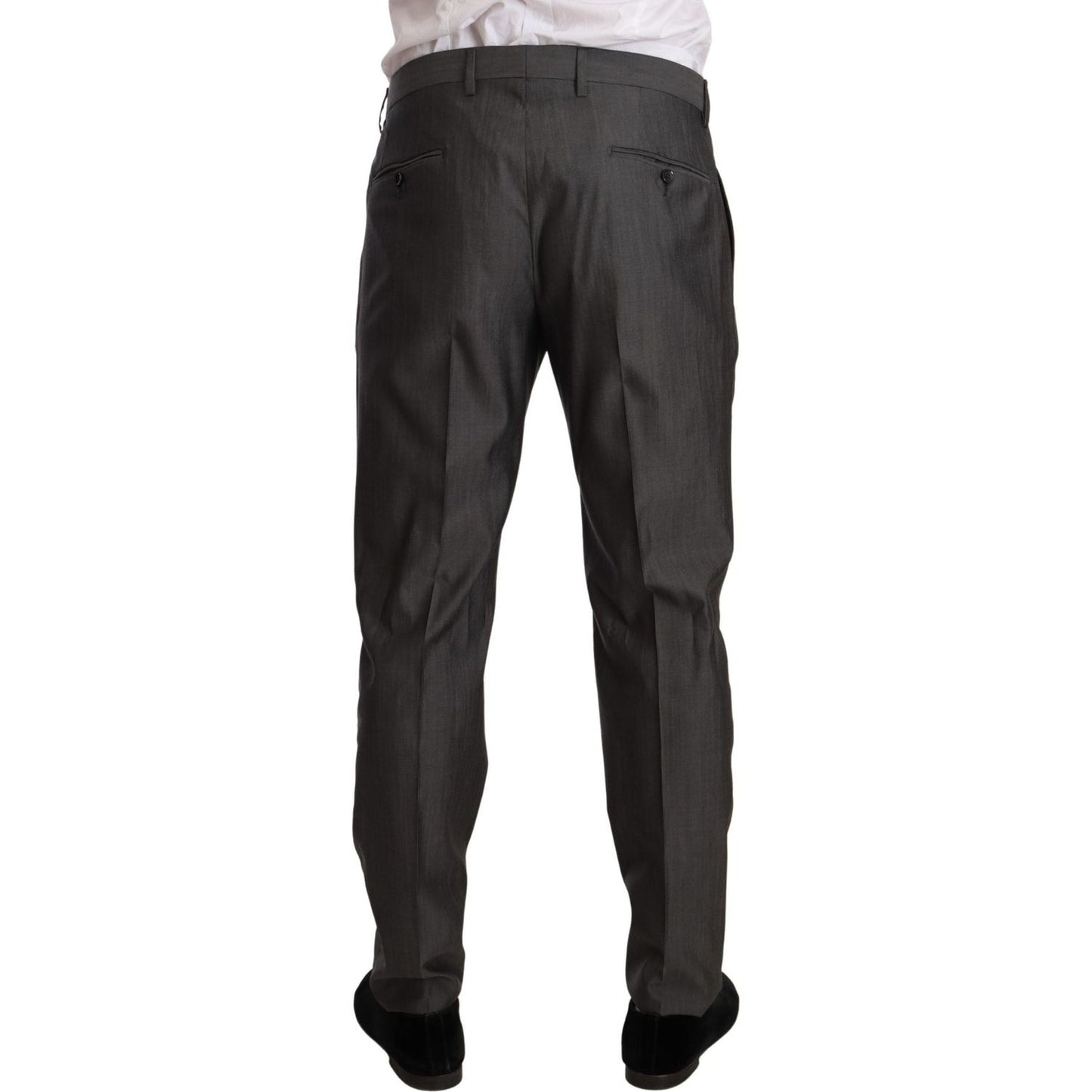 Dolce & Gabbana Gray Metallic MARTINI Slim Fit Set Suit Suit