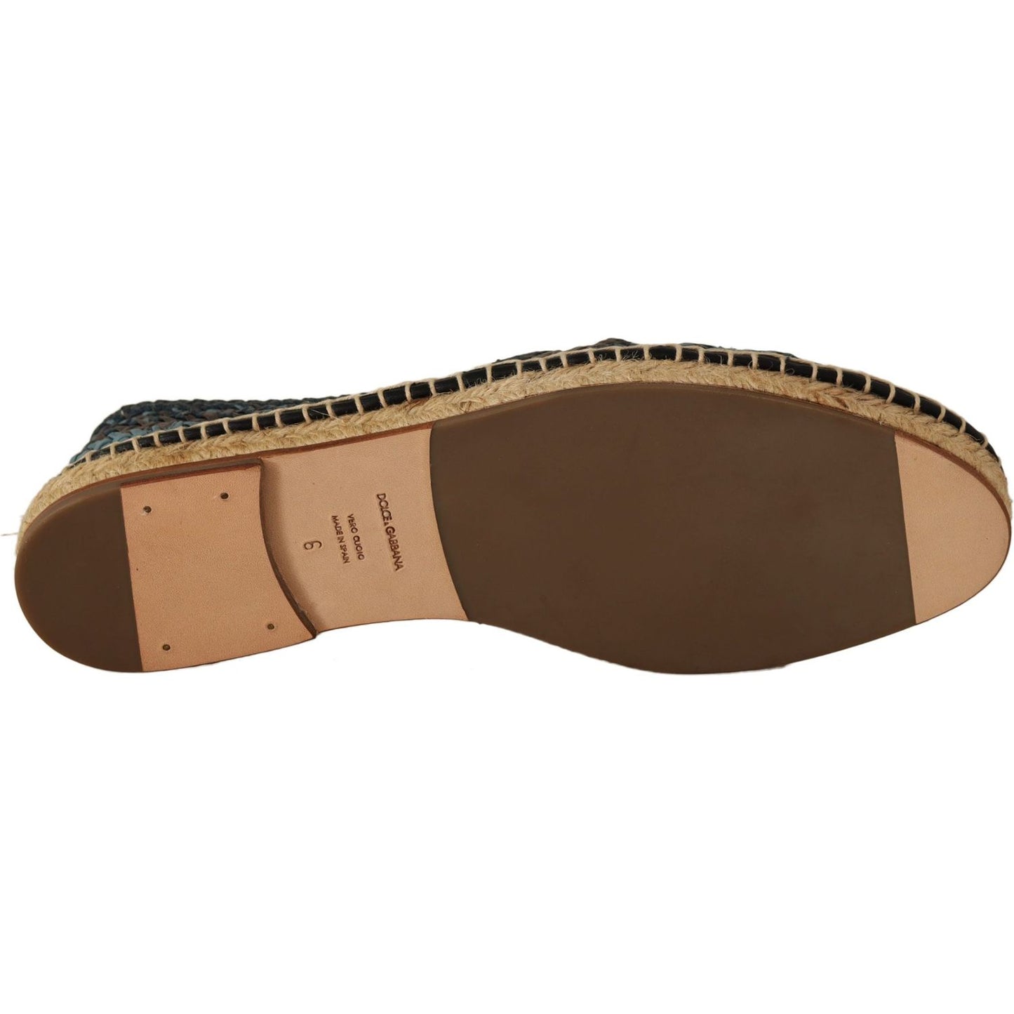 Dolce & Gabbana Blue Gray Slip On Buffalo Espadrille Shoes MV980 -40