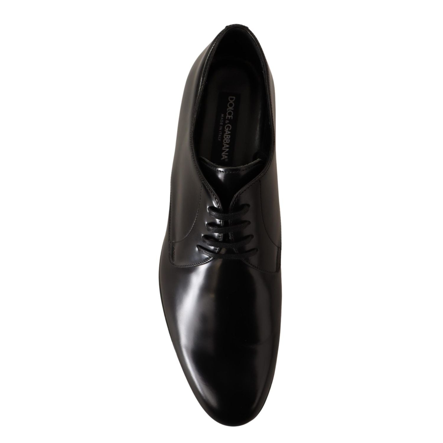 Dolce & Gabbana Black Leather Lace Up Men Dress Derby Shoes