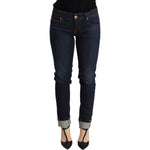 Acht Chic Dark Blue Skinny Jeans WOMAN TROUSERS Acht Black