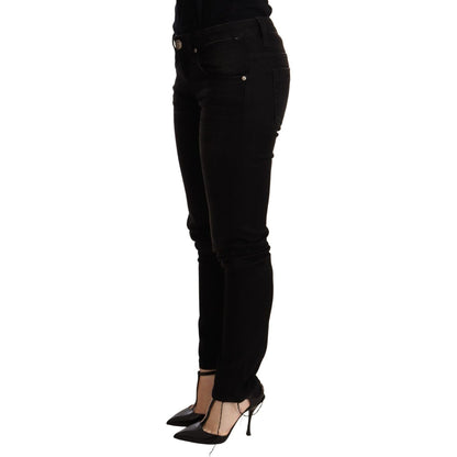 Acht Black Low Waist Skinny Denim Trouser WOMAN TROUSERS
