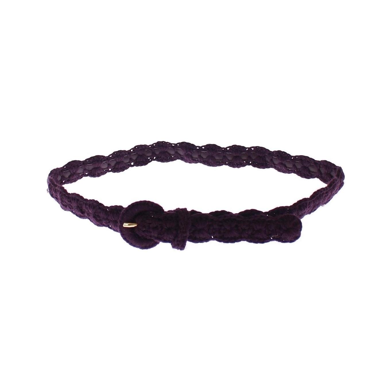 Dolce & Gabbana Purple Cotton Gold Logo Waist Belt