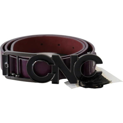 Costume National Brown Leather Large Logo Letter Buckle Belt WOMAN BELTS