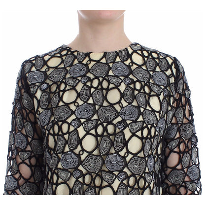 Lanre Da Silva Ajayi Black Cream Sheath Dress Shift Mini Dress WOMAN DRESSES