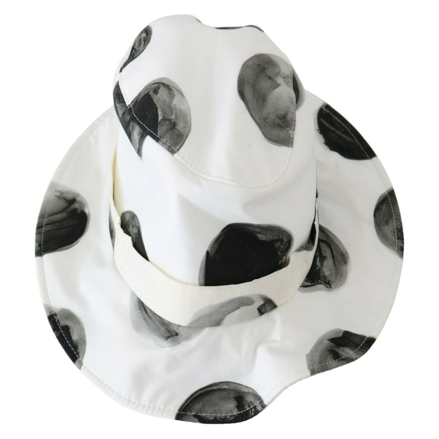 Dolce & Gabbana White Cotton Big Polka Dot Pattern Bucket Hat