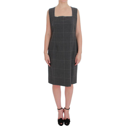 BENCIVENGA Gray Checkered Cotton Blazer Dress Set Suit Skirt Suit