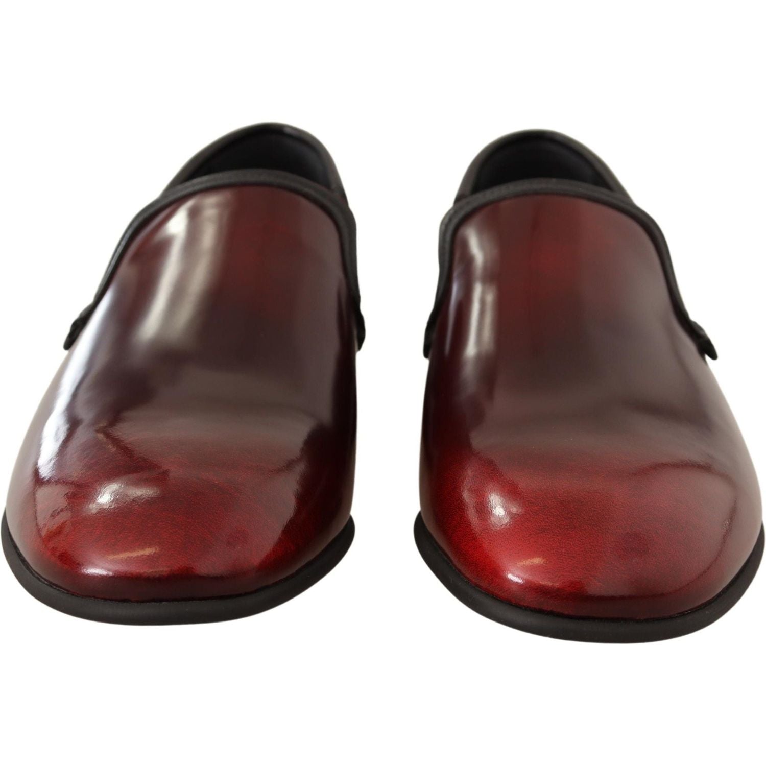 Dolce & Gabbana Bordeaux Patent Leather Dress Loafers Shoes