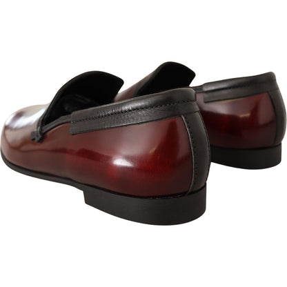 Dolce & Gabbana Bordeaux Patent Leather Dress Loafers Shoes