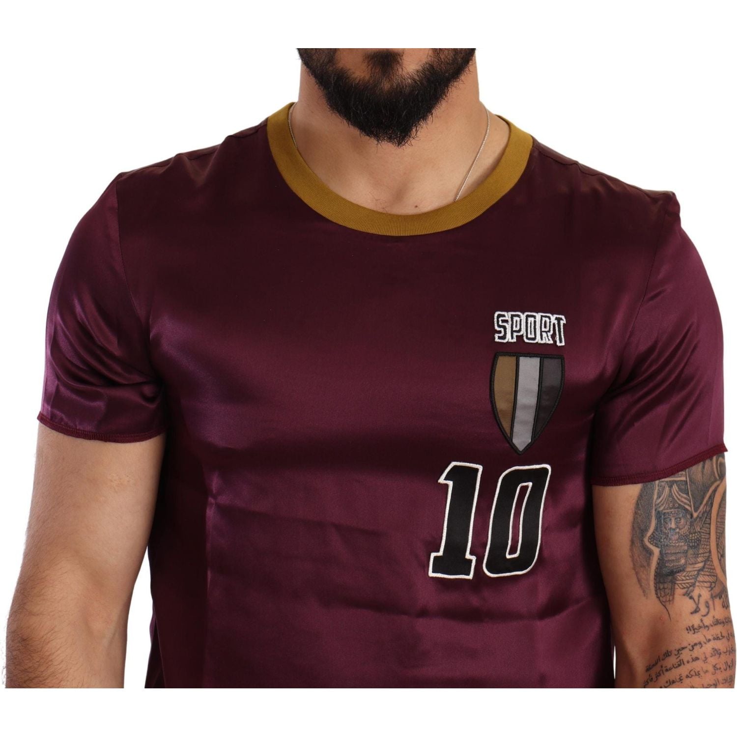 Dolce & Gabbana Purple Sport 10 Embroidery Crewneck T-shirt