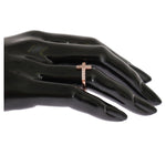 Nialaya Elegant Pink Crystal Encrusted Silver Ring Ring Nialaya Dark Slate Gray