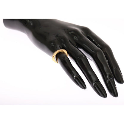 Nialaya Gold Authentic Womens Clear CZ Gold 925 Silver Ring Ring