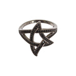 Nialaya Chic Black Rhodium Silver CZ Crystal Ring Ring Nialaya Dark Slate Gray