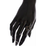 Nialaya Chic Black Rhodium Silver CZ Crystal Ring Ring Nialaya Black
