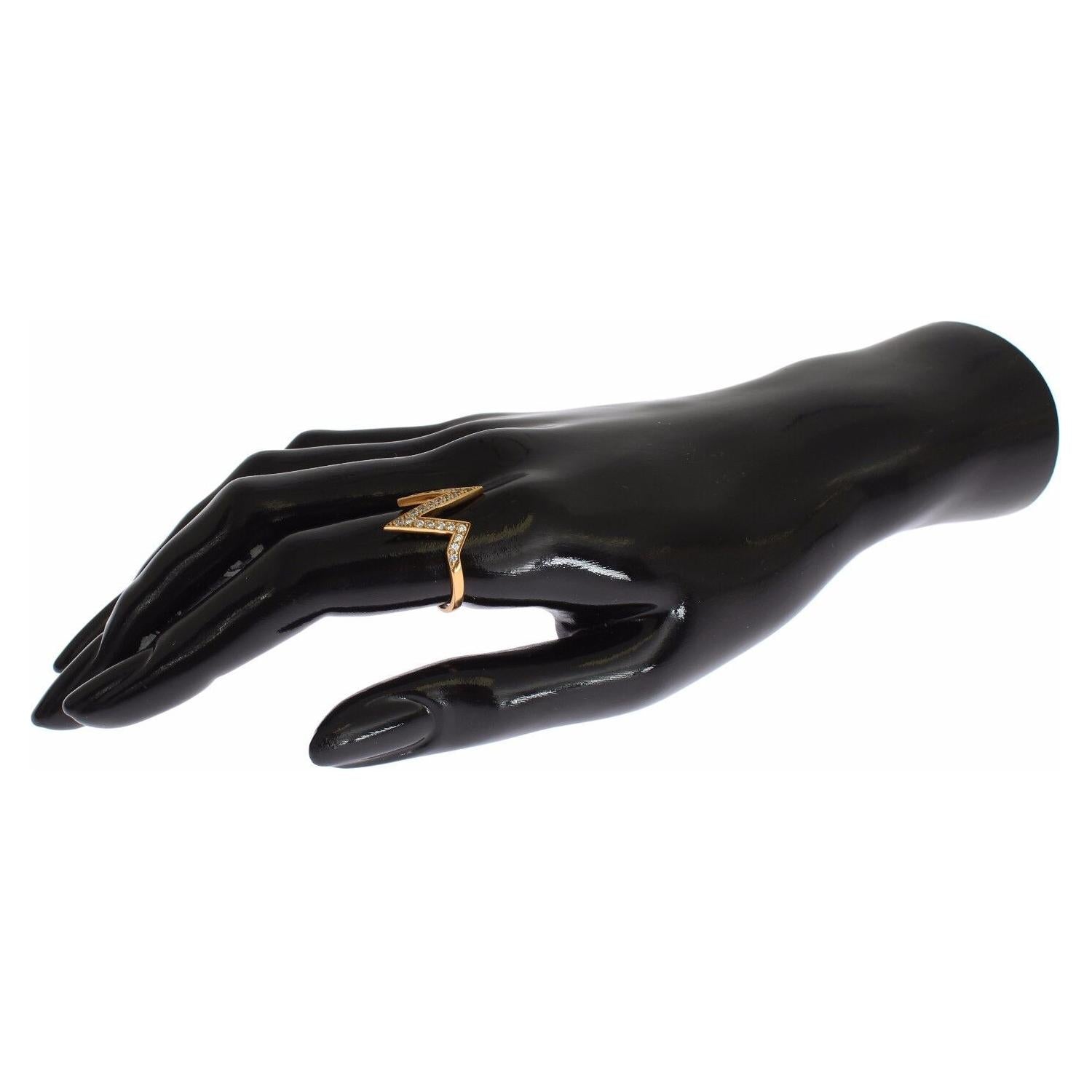 Nialaya Gold 925 Silver Womens Clear CZ 18K Ring