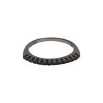 Nialaya Elegant Black Crystal Sterling Silver Ring Ring Nialaya Dim Gray