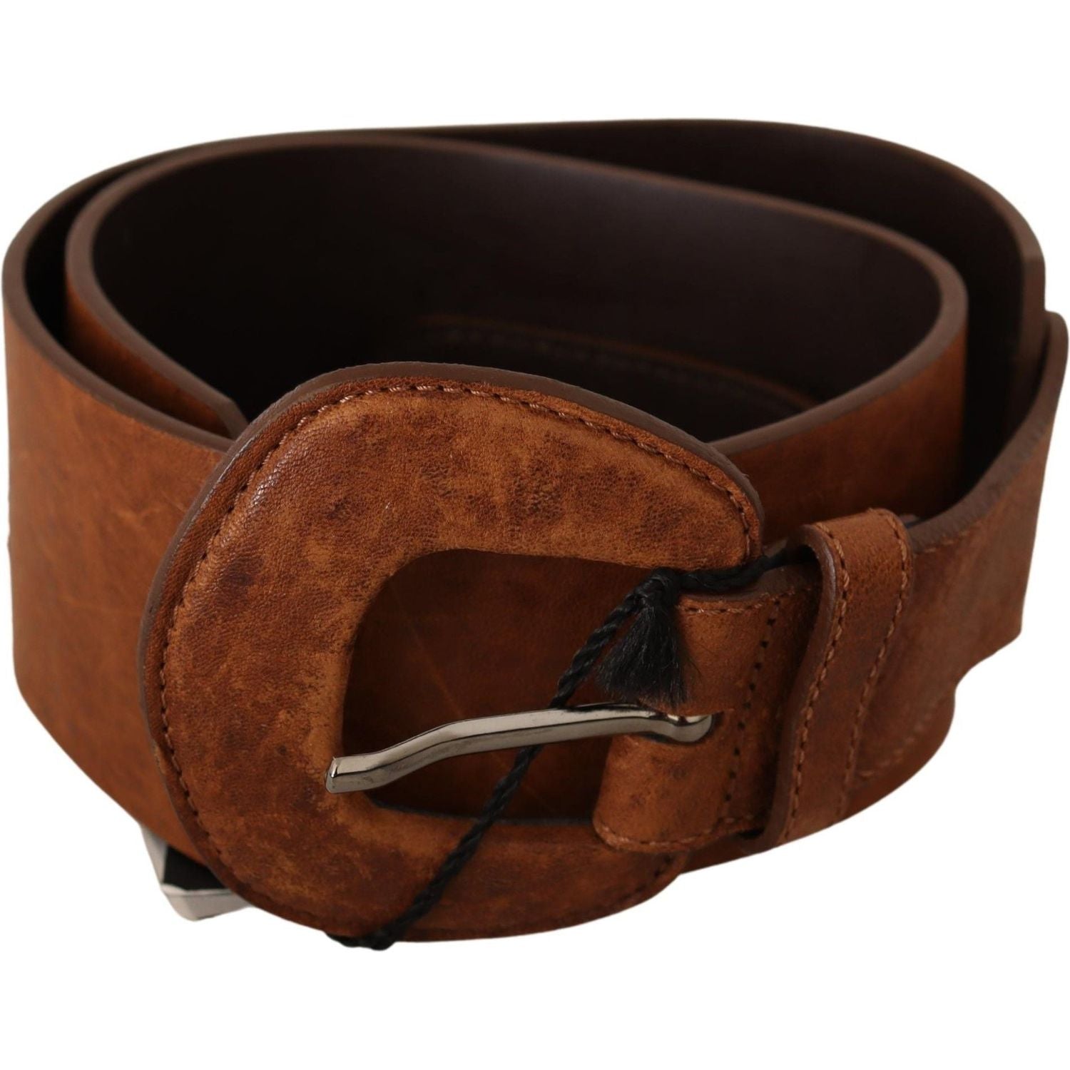 Costume National Brown Leather Fashion Waist Buckle Belt