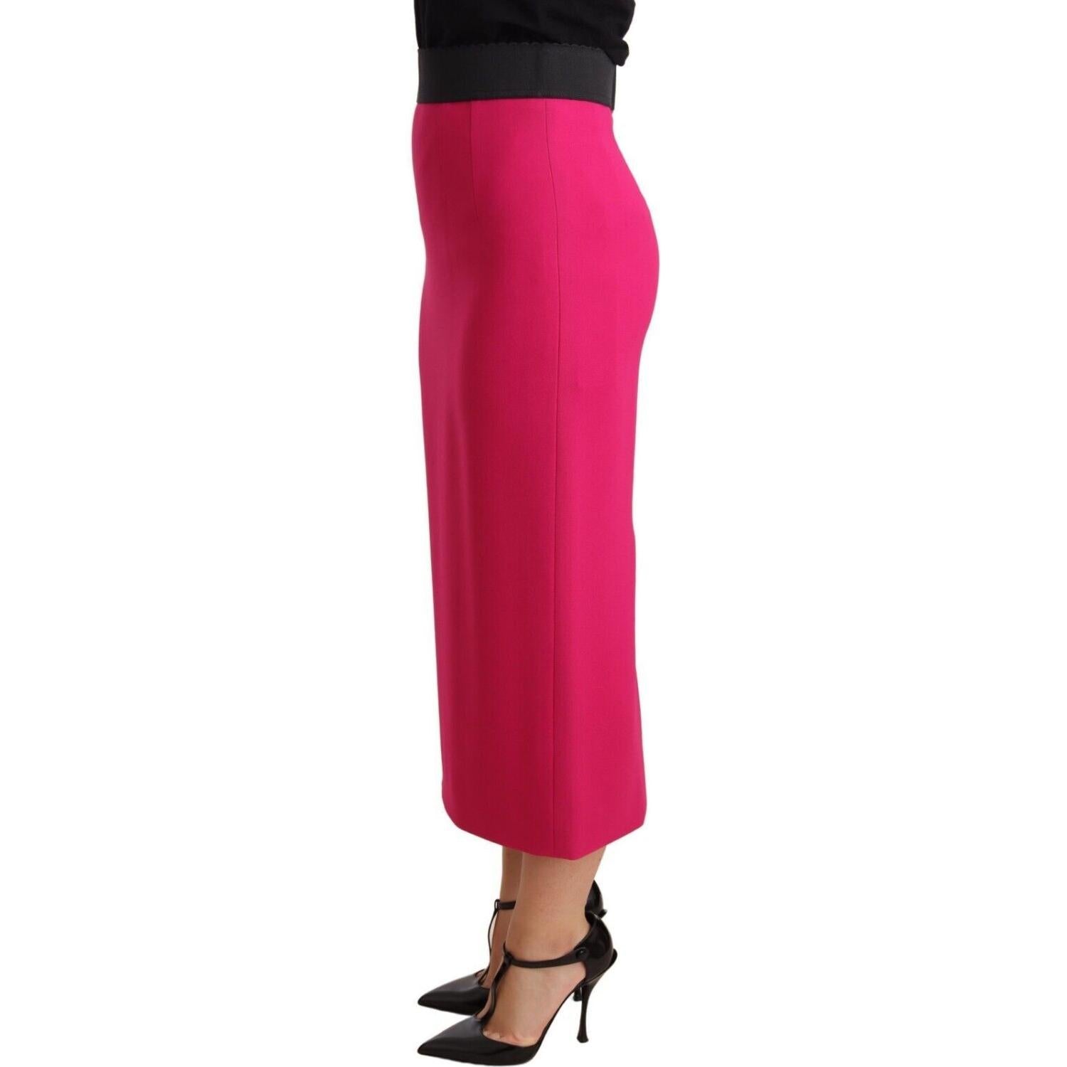 Dolce & Gabbana Pink High Waist Stretch Pencil Straight Skirt