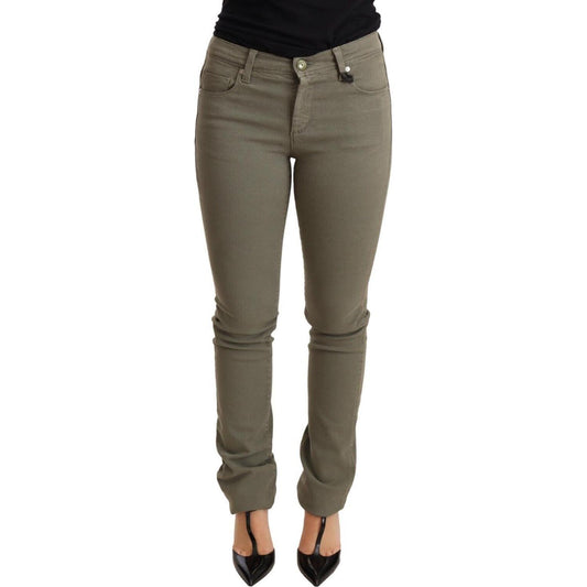 Ermanno Scervino Green Low Waist Skinny Slim Trouser Cotton Jeans Jeans & Pants