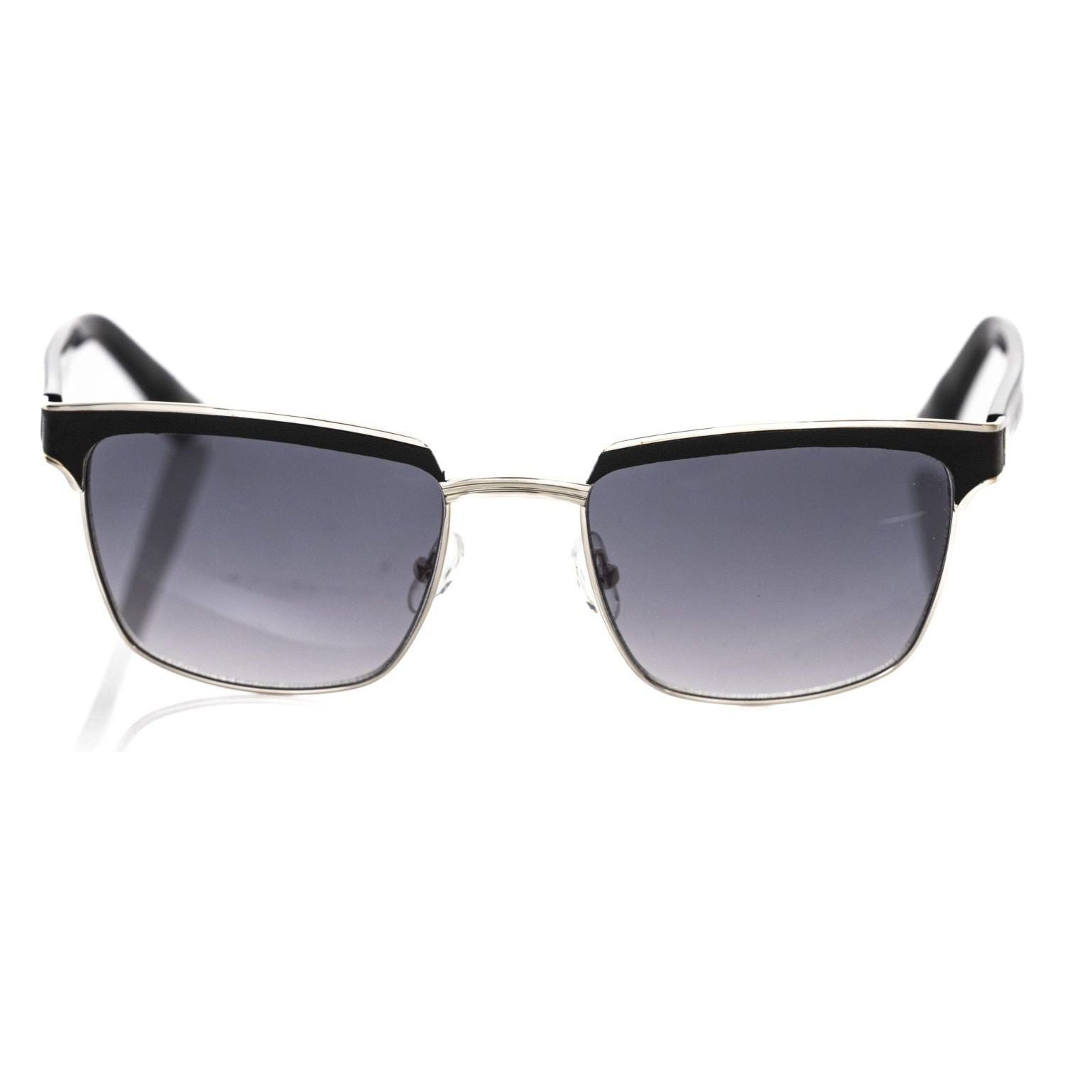 Frankie Morello Black Metallic Fibre Men Sunglasses