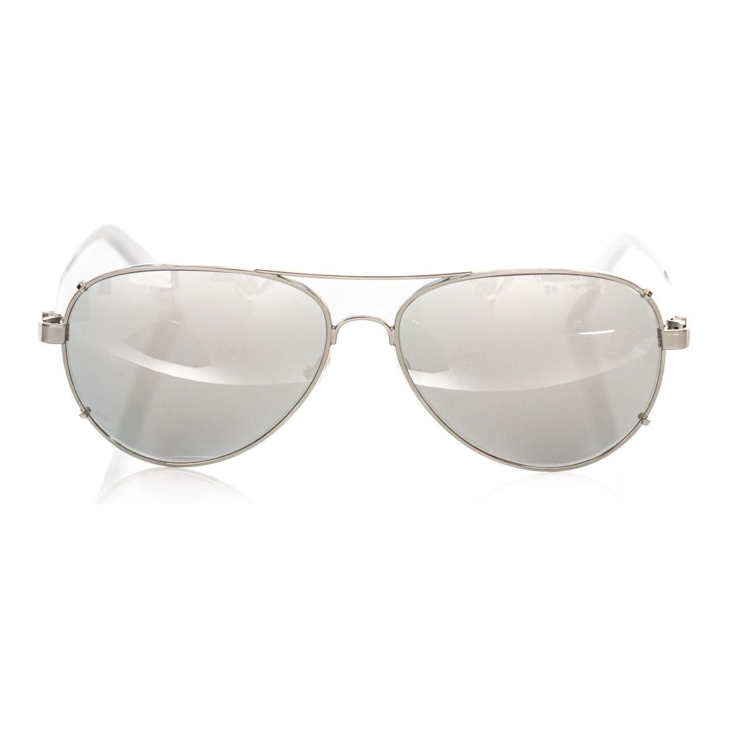 Frankie Morello Silver Metallic Fiber Men's Sunglass