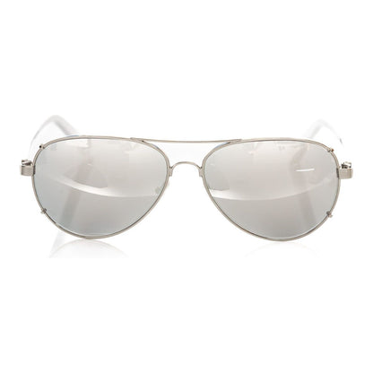 Frankie Morello Silver Metallic Fibre Men Sunglass