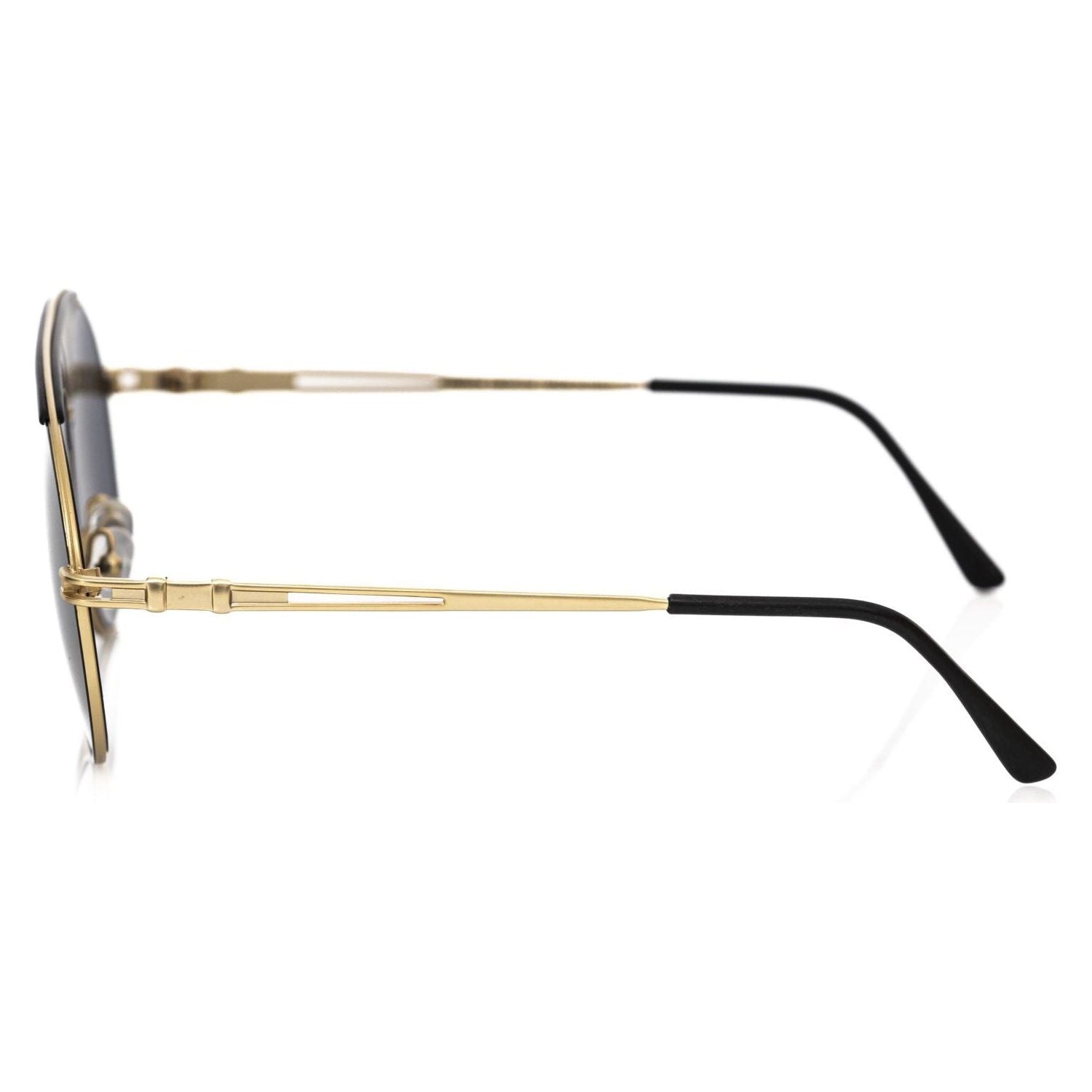 Frankie Morello Black Metallic Men's Sunglass Shield