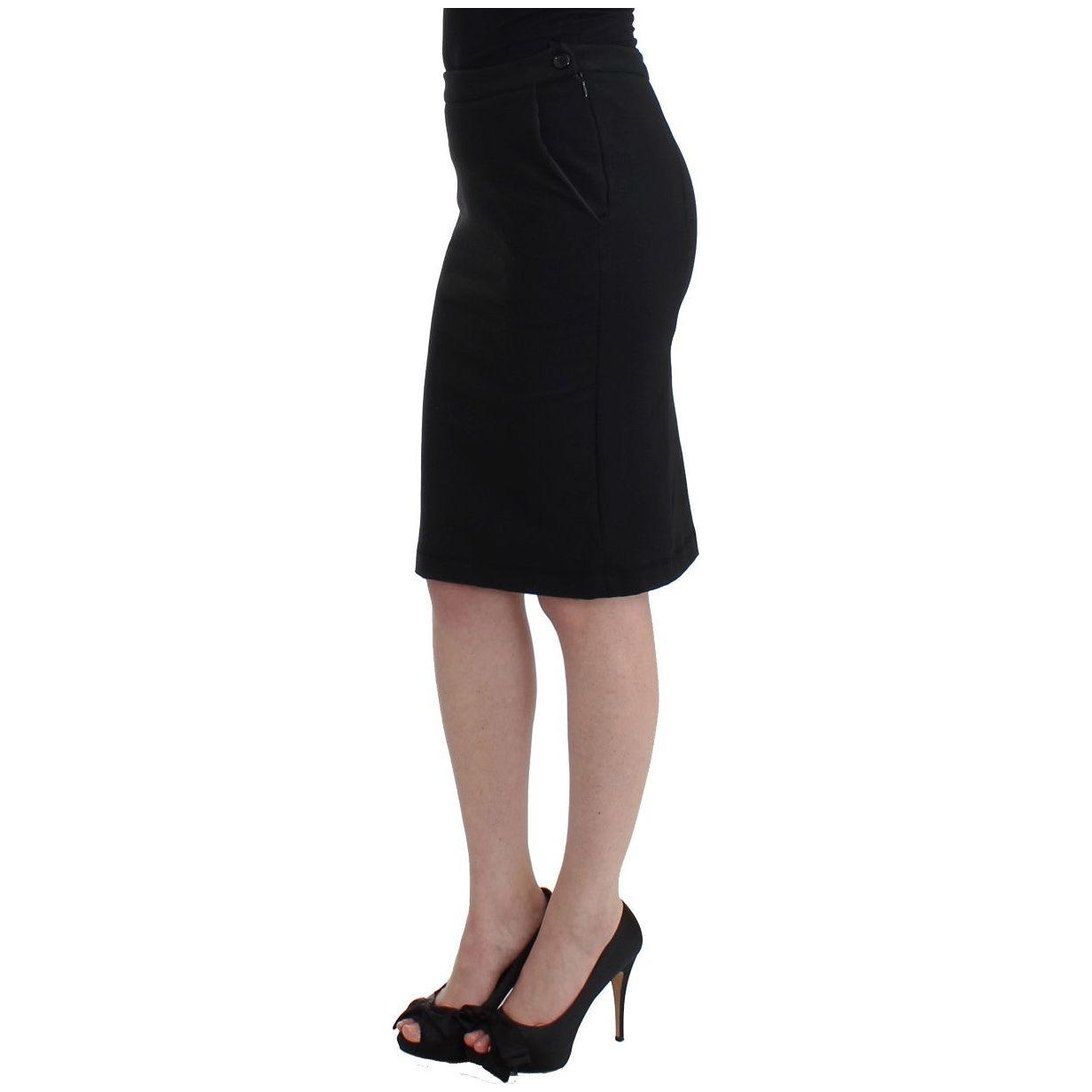 GF Ferre Black Straight Pencil Skirt