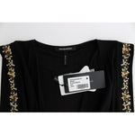 Roccobarocco Elegant Sleeveless Black Mini Dress with Gold Details Dresses Roccobarocco Black