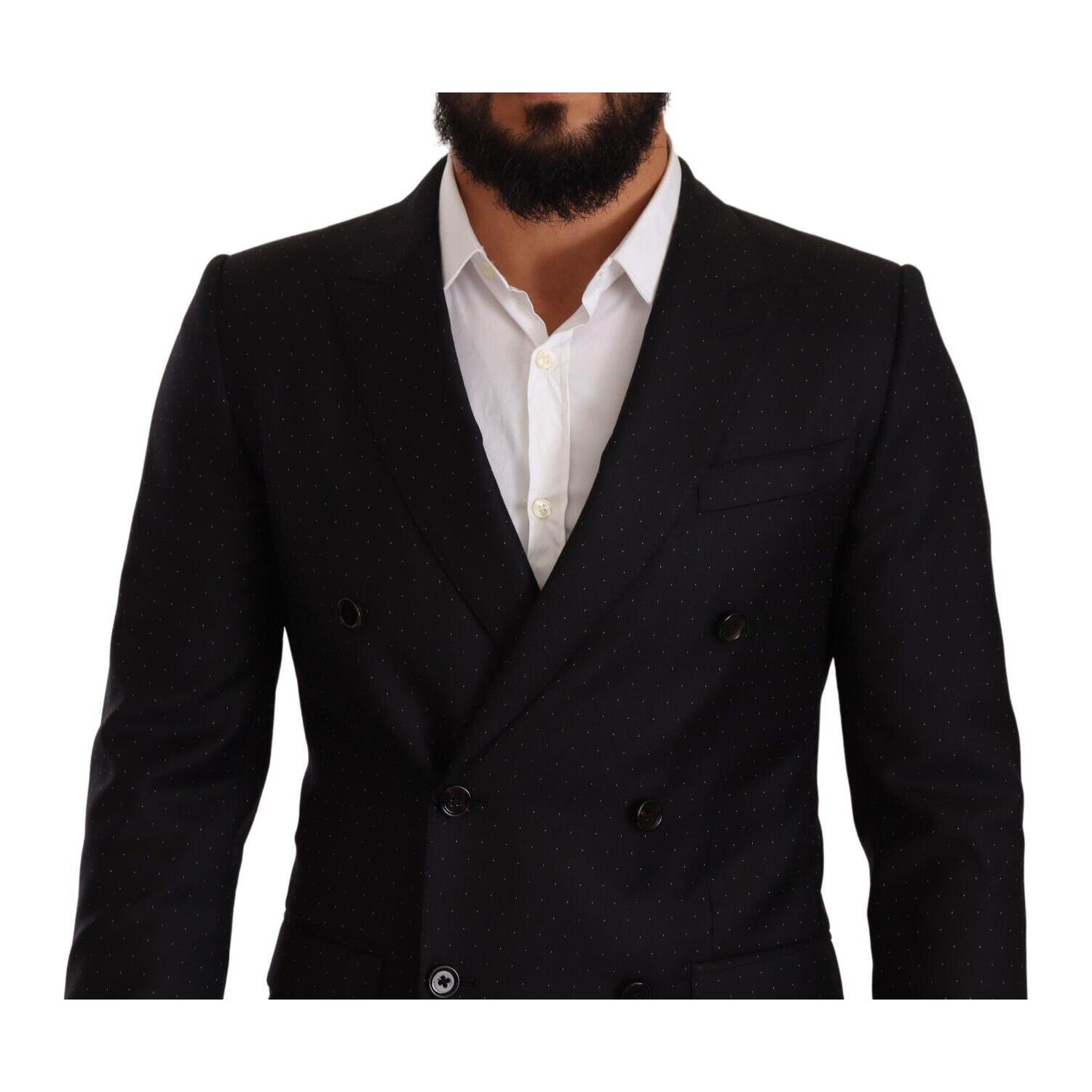 Dolce & Gabbana Black Dotted Double Breasted MARTINI Jacket