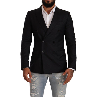 Dolce & Gabbana Black Dotted Double Breasted MARTINI Jacket