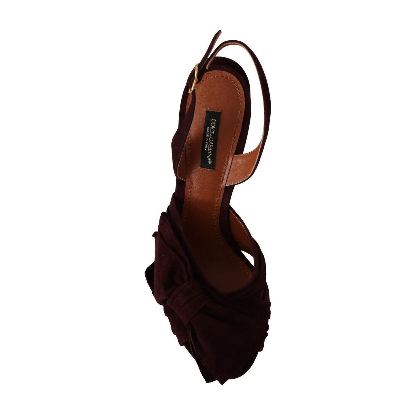Dolce & Gabbana Dark Purple Suede Ankle Strap Sandals Shoes LA9638 - 39