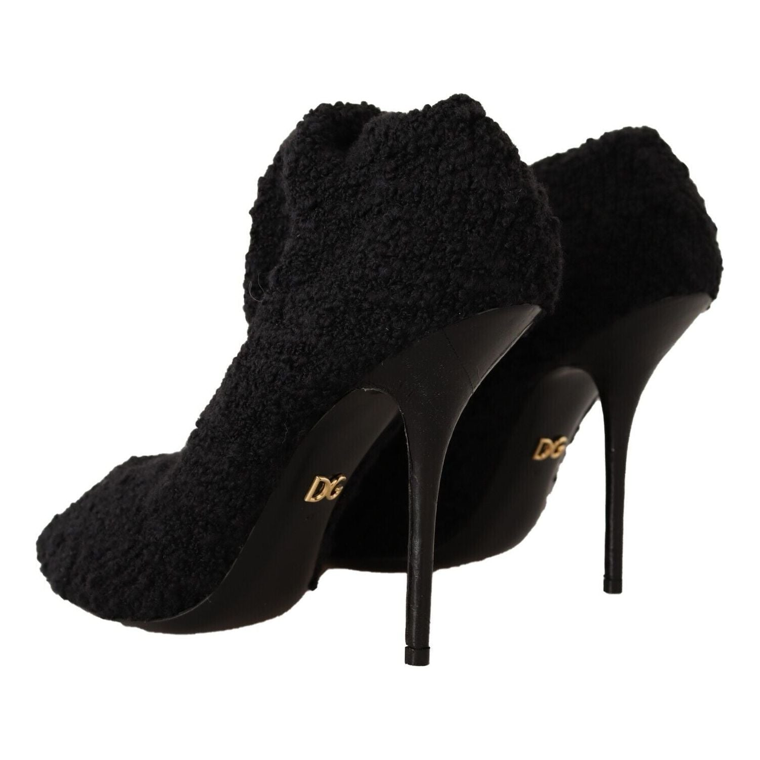 Dolce & Gabbana Black Stretch Socks Knee High Booties Shoes