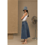 Don The Fuller Blue Cotton Women Skirt DO-6921-31