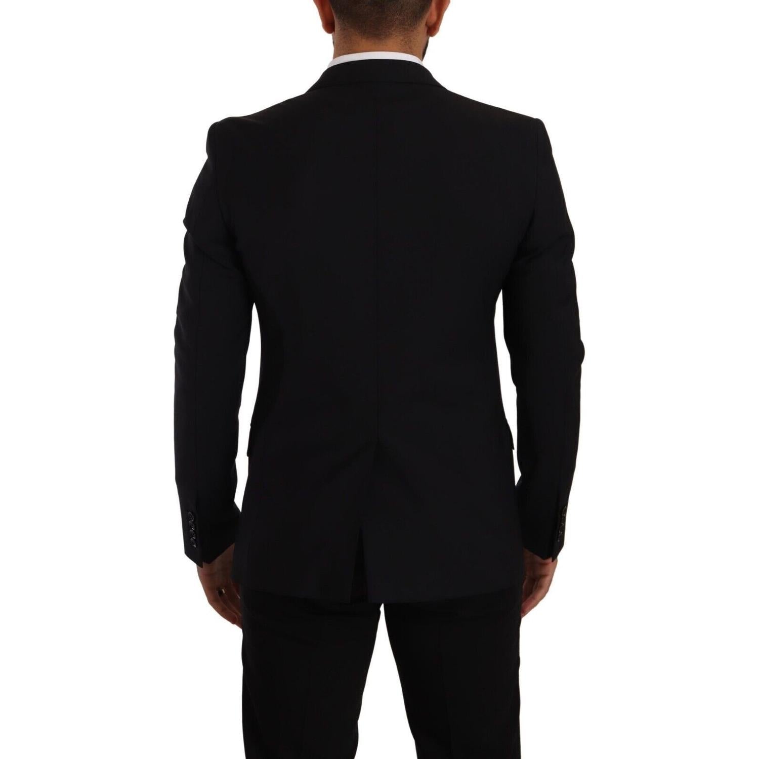 Dolce & Gabbana Black Slim Fit Vest 2 Button MARTINI Blazer