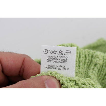 PINK MEMORIES Green Cotton Blend Knitted Sweater