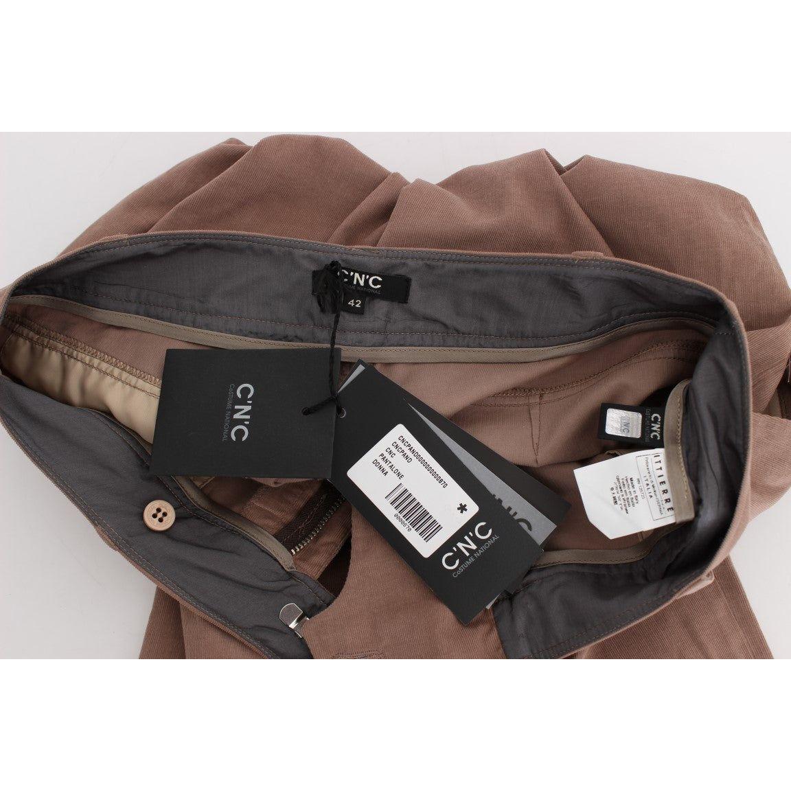 Costume National Brown Cropped Corduroys Pants