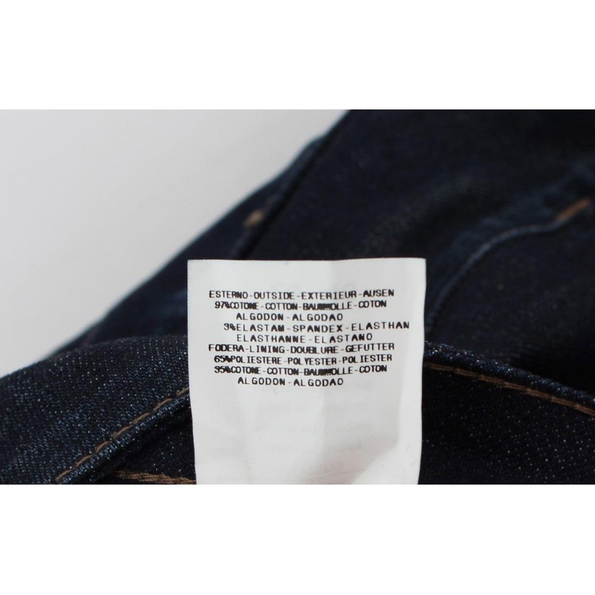 Costume National Blue Cotton Stretch Slim Fit Jeans