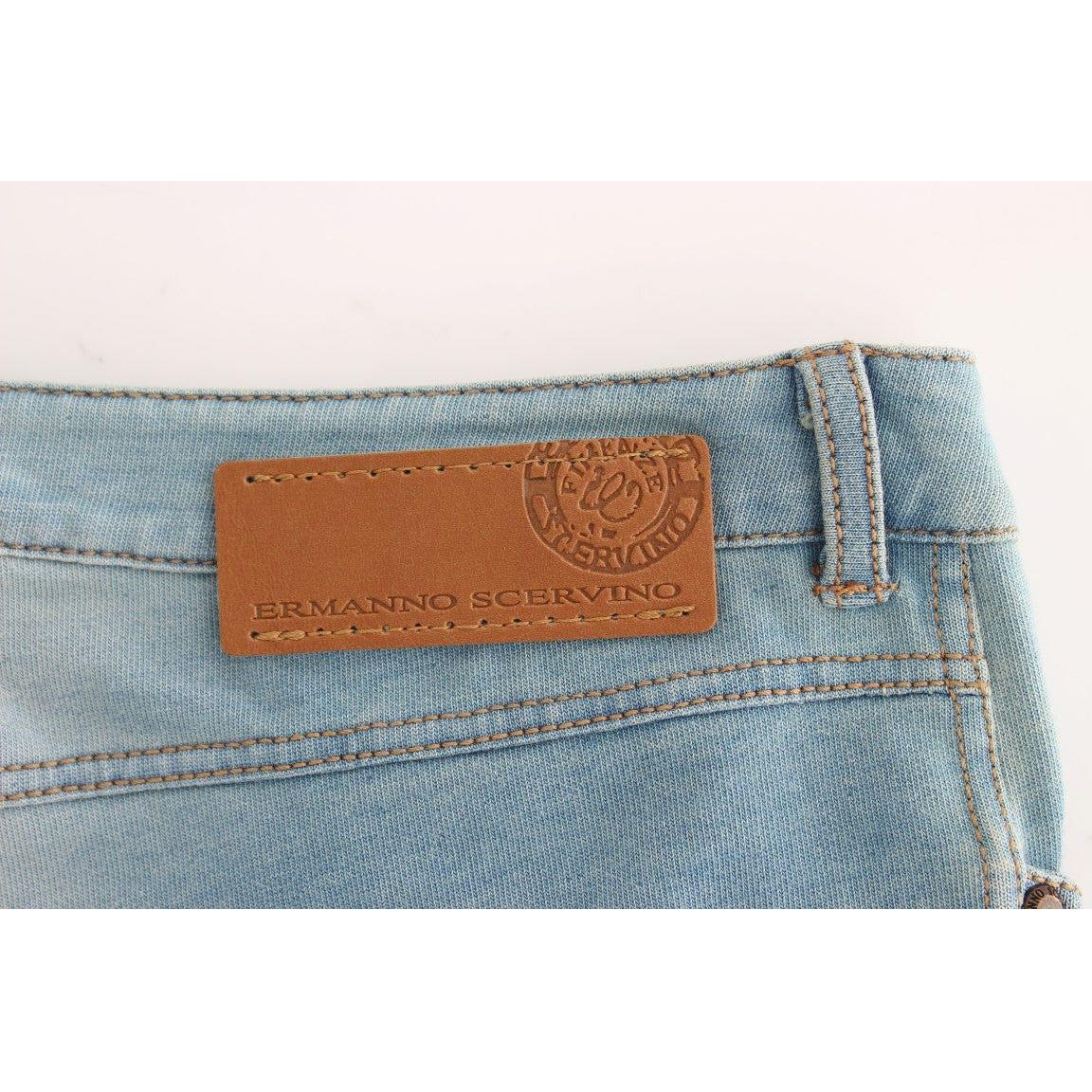 Ermanno Scervino Blue Capri Pants Cropped Jeans Jeans & Pants