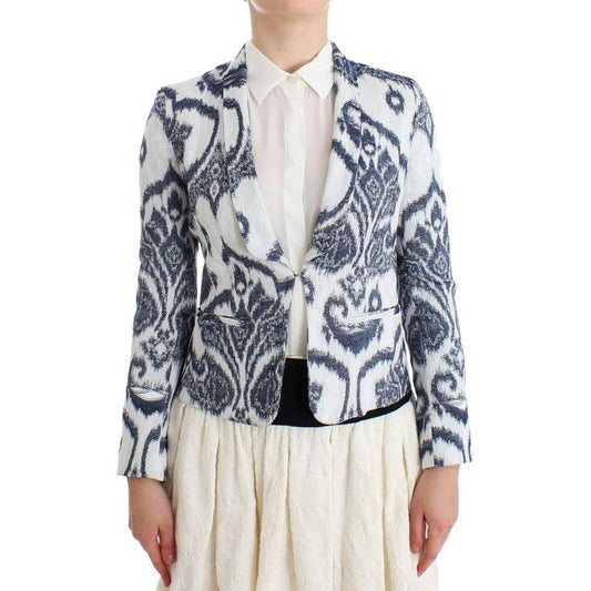 Christian Pellizzari Blue White Blazer Suit Jacket Blazer Jacket