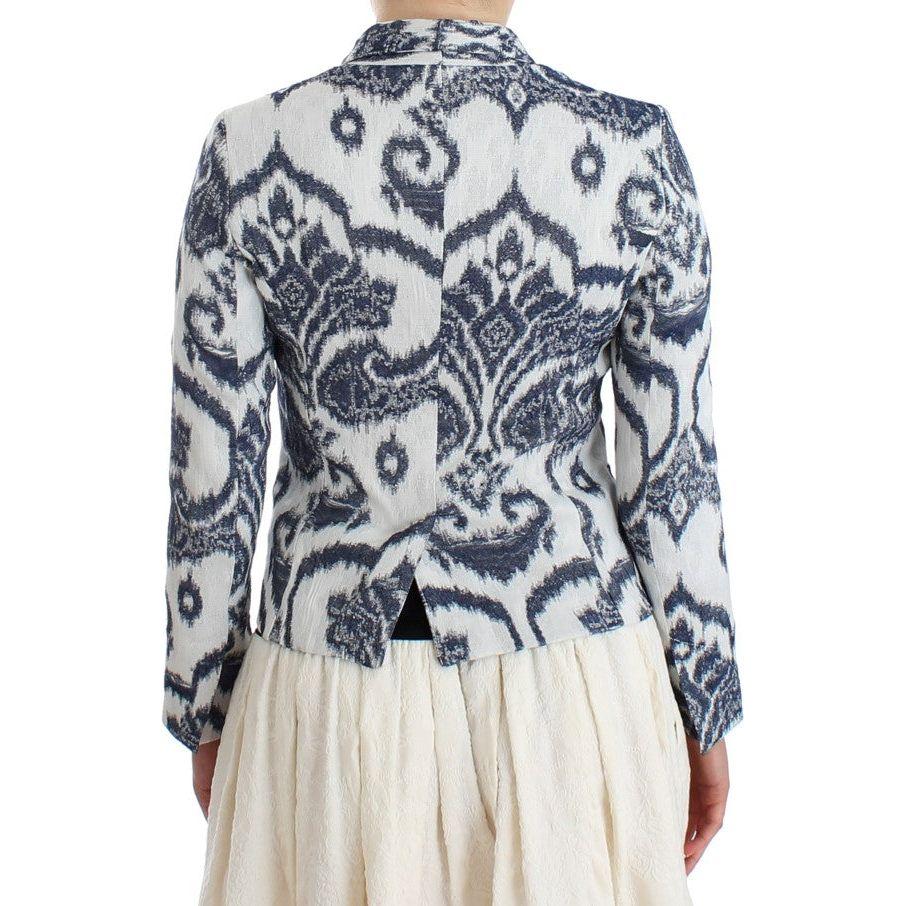 Christian Pellizzari Blue White Blazer Suit Jacket Blazer Jacket