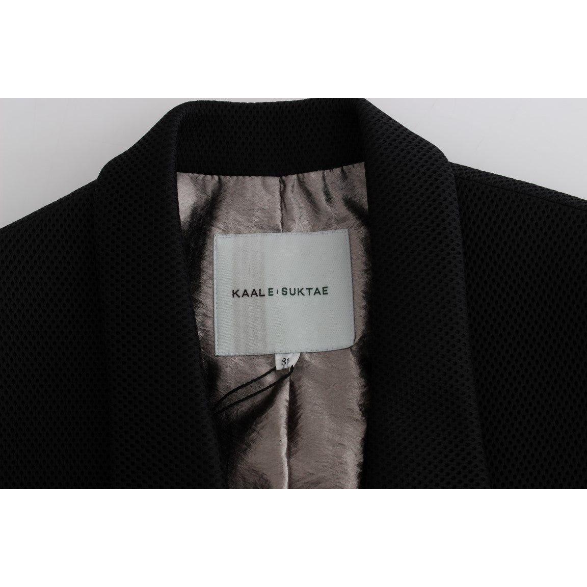 KAALE SUKTAE Black Coat Trench Long Draped Jacket Blazer Blazer Jacket