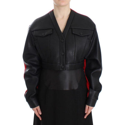 KAALE SUKTAE Black Short Croped Coat Bomber Jacket Coats & Jackets