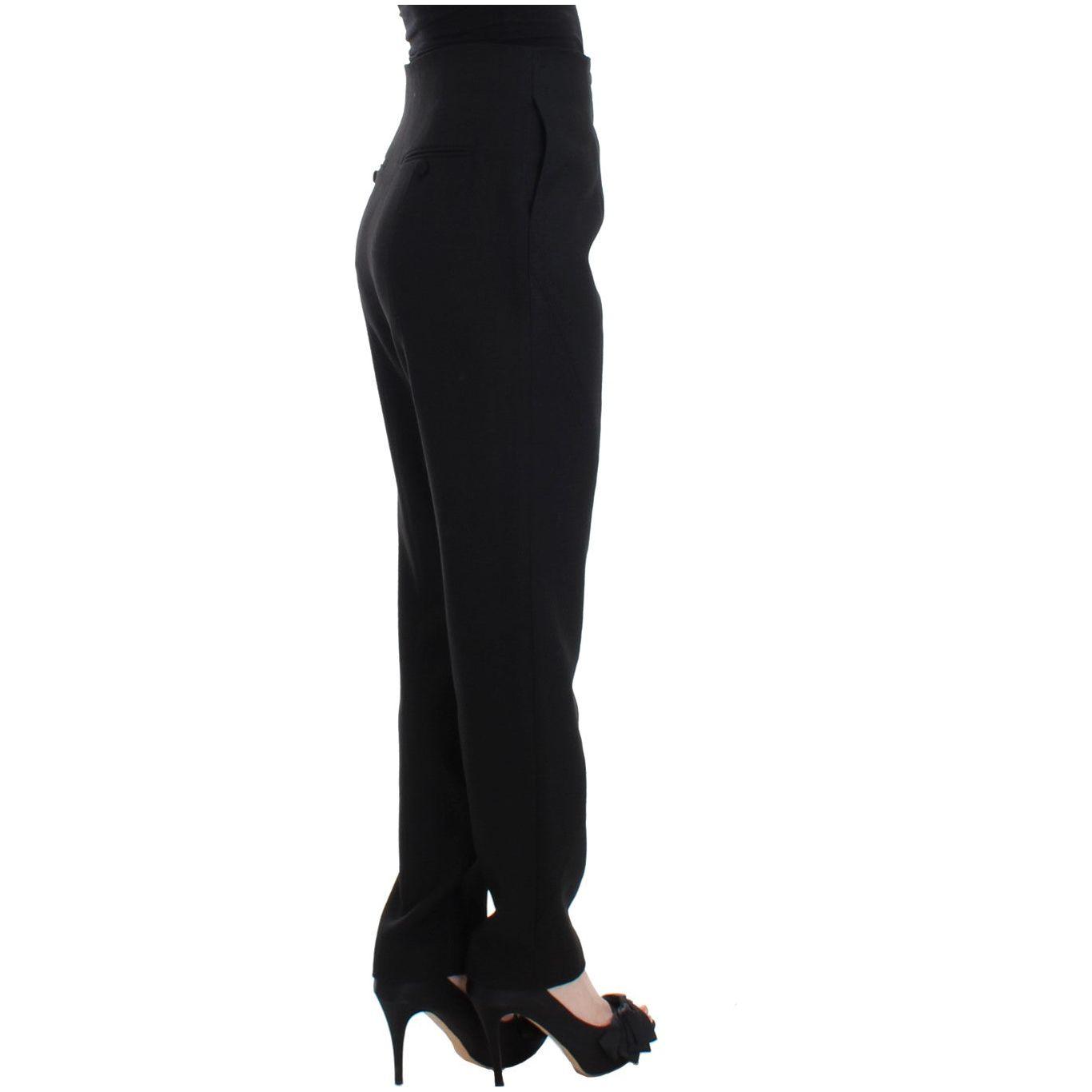 KAALE SUKTAE Black High Waist Straight Slim Dress Pants