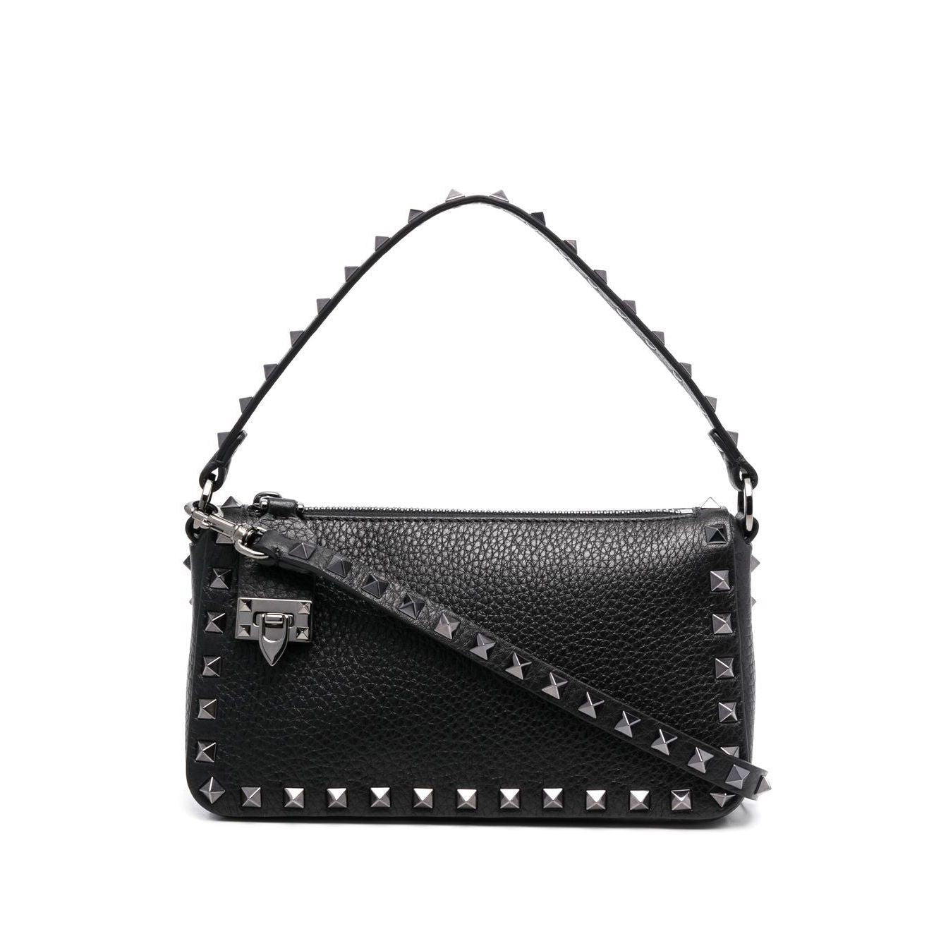 Front view with bag zipped and handles upright.
