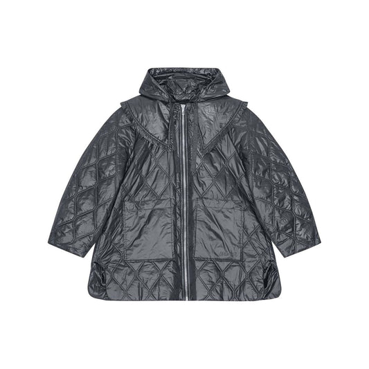Ganni Shiny Quilt Midi Jacket